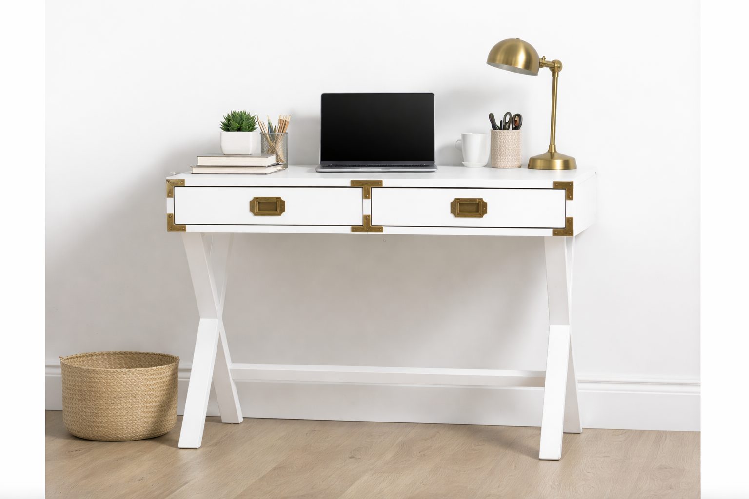 Crate and Barrel EAO White Campaign Desk