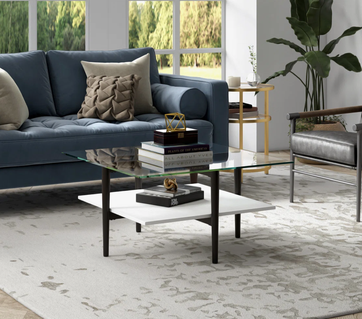 Glass top coffee table